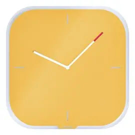 Cosy Orologio da muro silenzioso in vetro Giallo