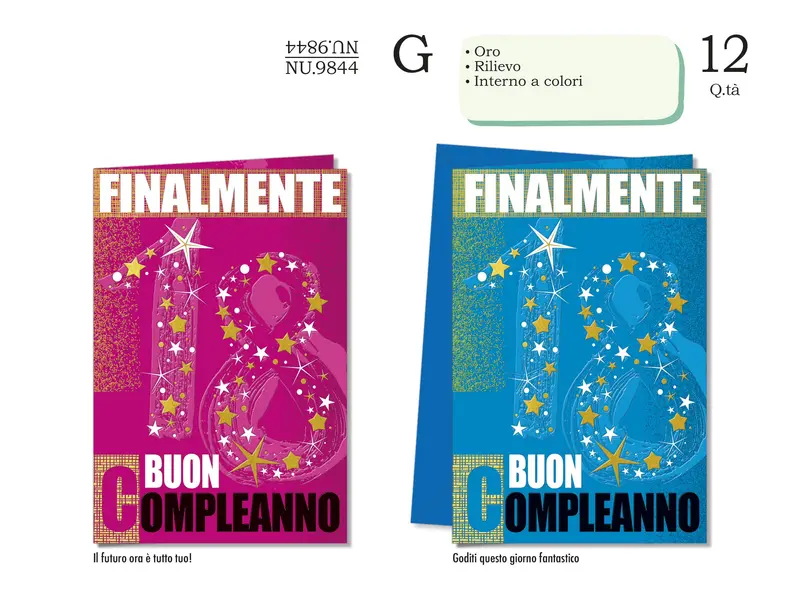 CROMO BIGLIETTI 18 ANNI NU.9844 - Conf da 12