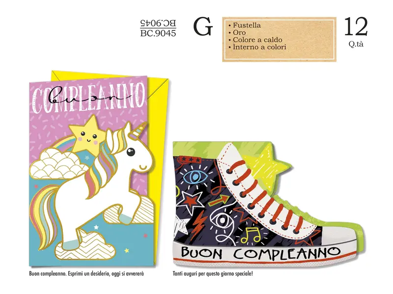 CROMO BIGLIETTI COMPLEANNO BAMBINI BC.9045 - Conf da 12
