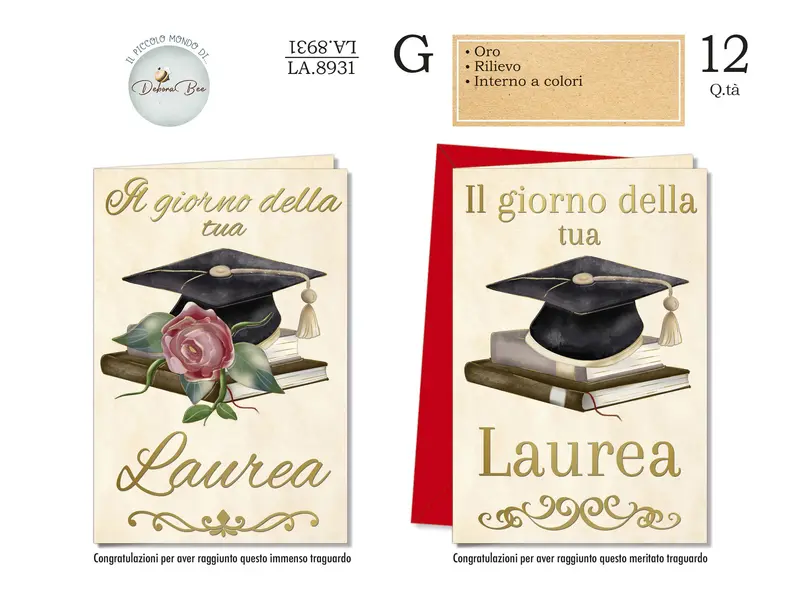 CROMO BIGLIETTI LAUREA LA.8931- Conf da 12
