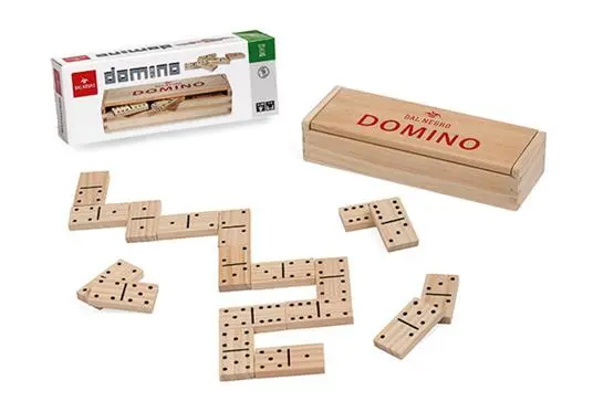 Domino in legno con scatola gioco di societa