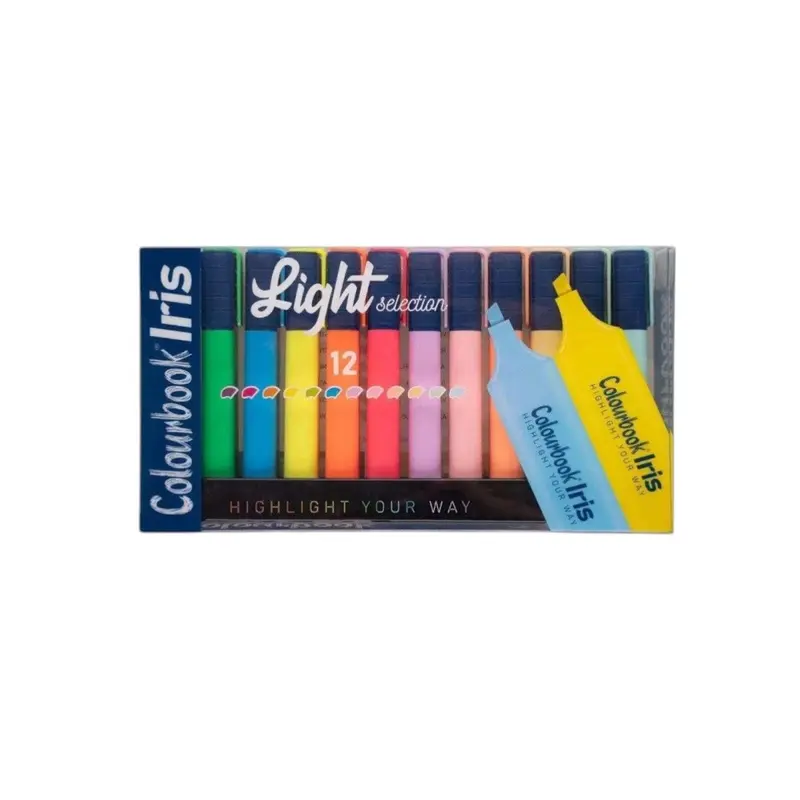 Evidenziatori Iris Light Selection Colourbook – Box da 12 Colori Assortiti
