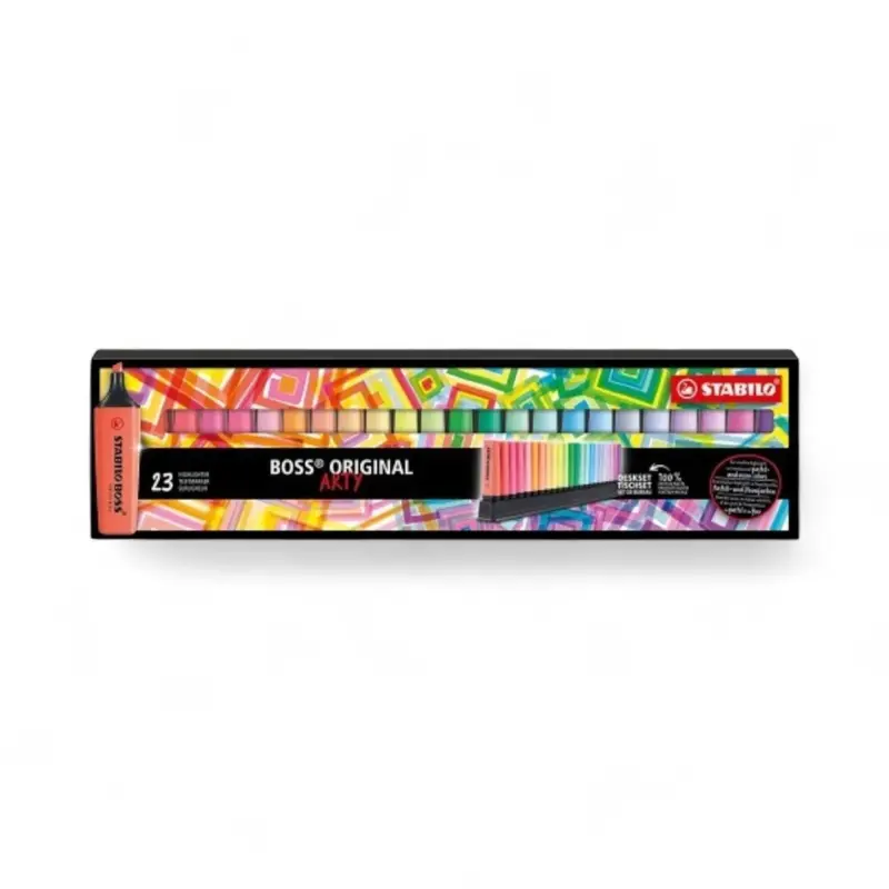 Evidenziatori Stabilo Boss Arty Desk Set 23 Colori con Punta Scalpello