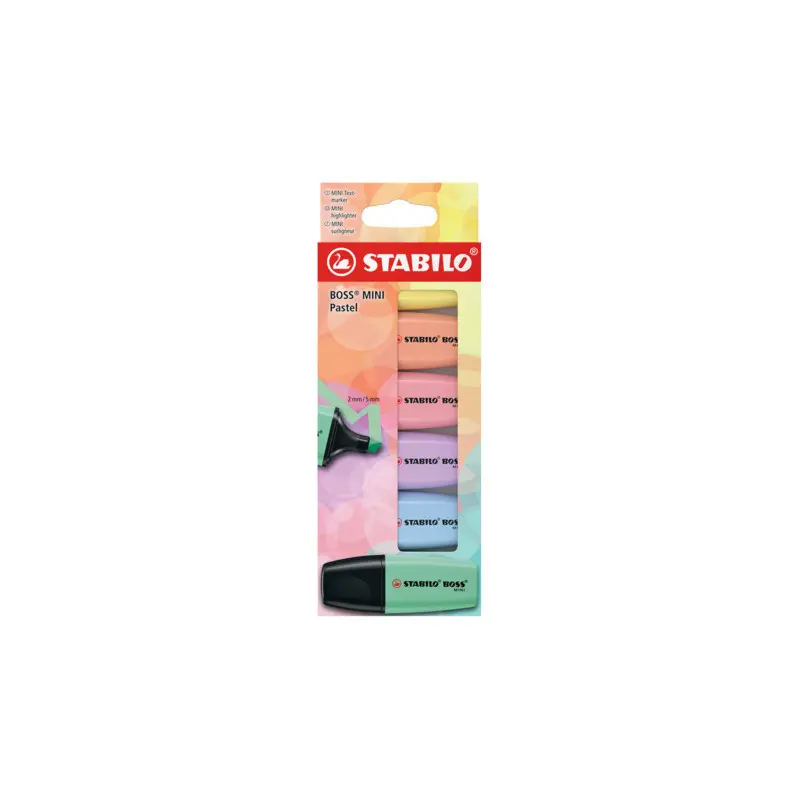 Evidenziatori Stabilo Boss Mini Pastel - 6 colori