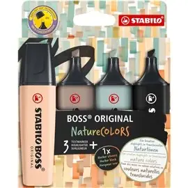 Evidenziatori Stabilo Boss Nature Colors 4 Colori