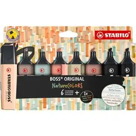 Evidenziatori Stabilo Boss Nature Colors 6+2 (Neri)