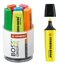 Evidenziatori Stabilo Boss Original 6 Colori in Bicchiere