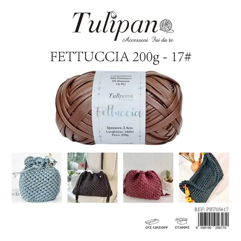 Fettuccia Effetto Ecopelle Tulipan per Uncinetto 200g