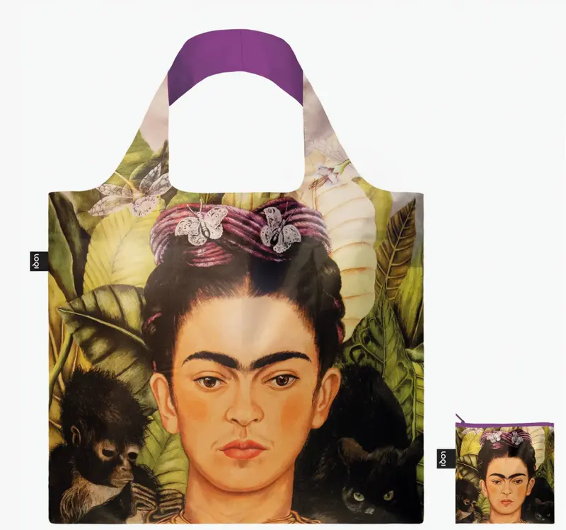 FRIDA KAHLO Self Portrait with Hummingbird Recycled Bag - Loqi®