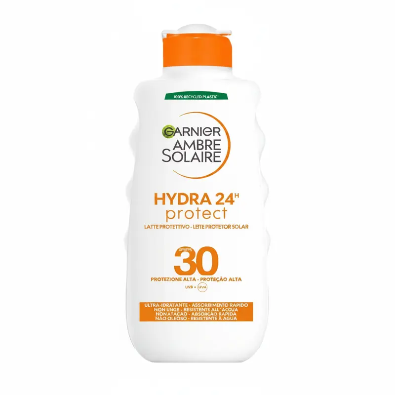 Garnier Ambre Solaire Hydra 24H Protect SPF 30 - Latte Protettivo Ultra-Idratante 175ml Solari Protezione Corpo