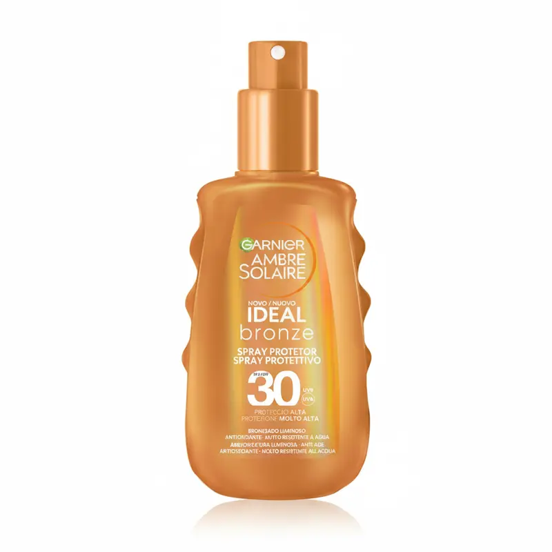 Garnier Ambre Solaire Ideal Bronze - 150 ml Spray Protettivo SPF 30 Alta Protezione Corpo Solari