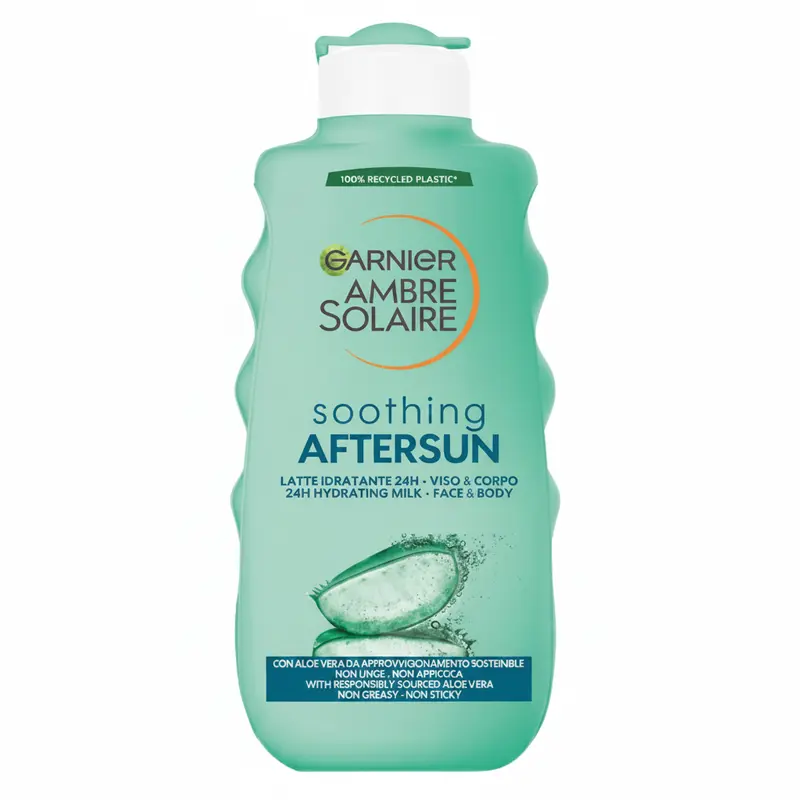 Garnier Ambre Solaire Soothing Aftersun - Latte Idratante 24H Viso & Corpo Solari Doposole