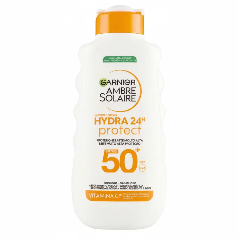 Garnier Ambre Solari Hydra 24H Protect Latte Solare SPF 50+ Molto Alta 175ml Protezione Corpo Protezione Viso