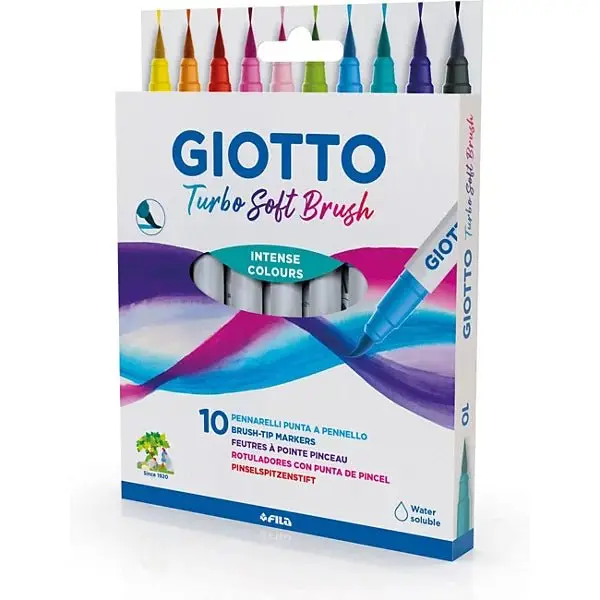 Giotto Turbo Soft Brush – Pennarelli Punta Pennello Pastello 10 pz