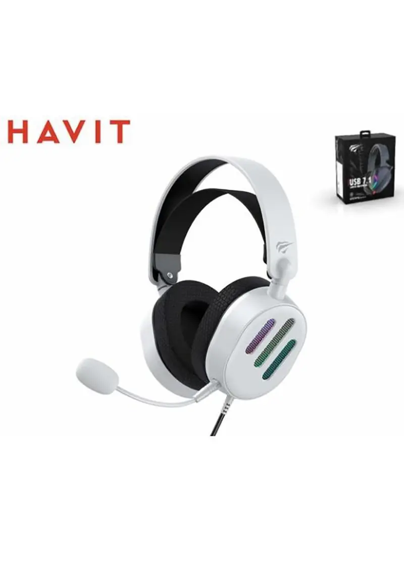 Havit Cuffie Gaming Headphones H2038U RGB white