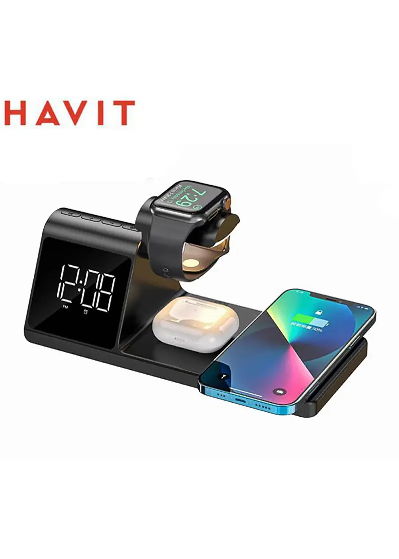 HAVIT Stazione di Ricarica Wireless 7 in 1 Supporto per Cari