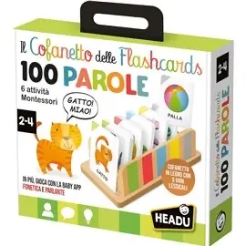 Headu 26 Cofanetto Flashcards 100 Parole Montessori