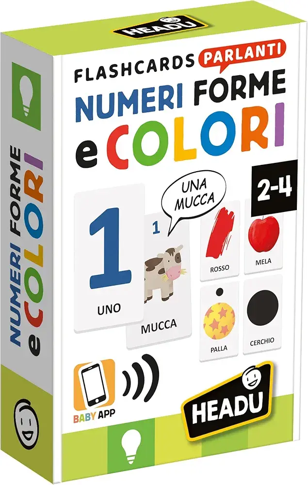 HEADU - Flashcards Parlanti Numeri, Forme e Colori, Sviluppa la Logica dei più Piccoli, Gioco Educativo Bambini