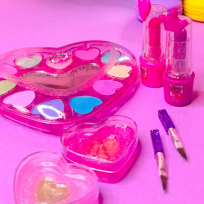 Heart Make Up Set – Kit Trucchi con Glitter per Bambine | Tinta Unita