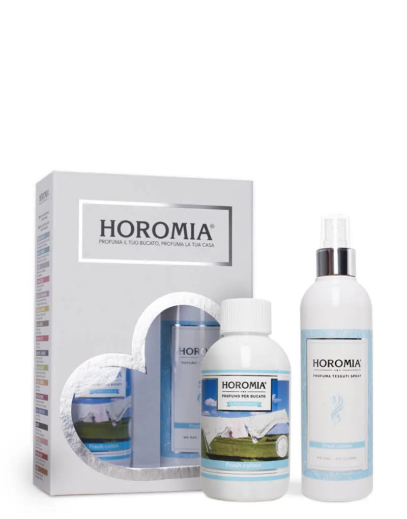 Horomia Horotwins Fresh Cotton – Cofanetto Profuma Bucato + Deo Tessuti Spray 250ml