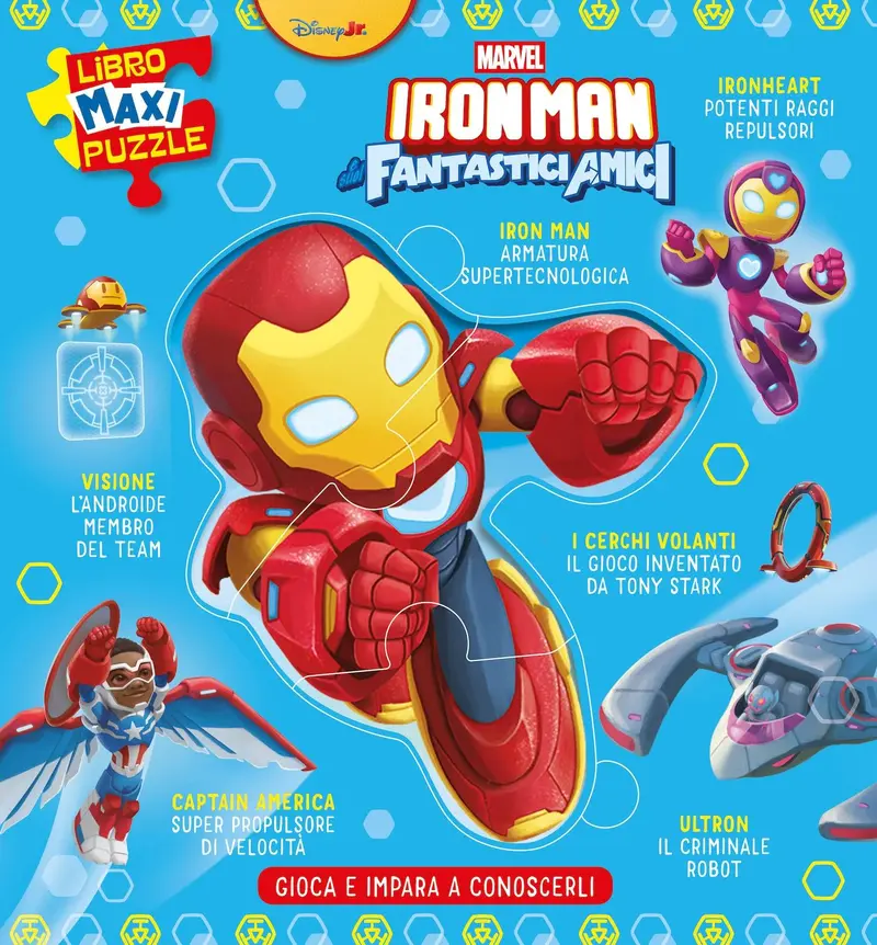 Iron Man Libro Maxi Puzzle. Gioca e impara a conoscerli
