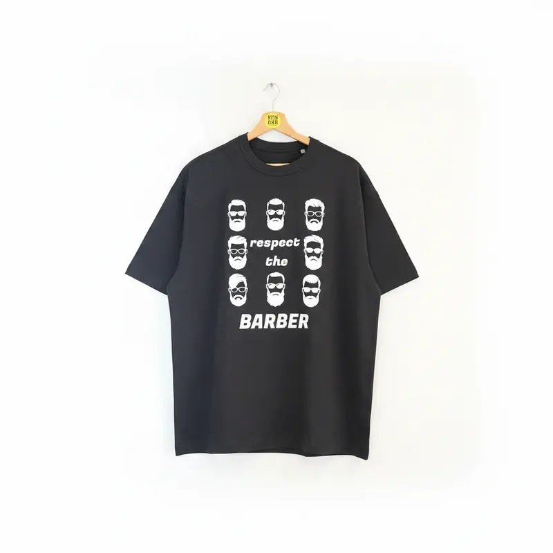 KOKOBO T-Shirt "Respect the Barber" - Oversized Nera Barbershop Culture 25°