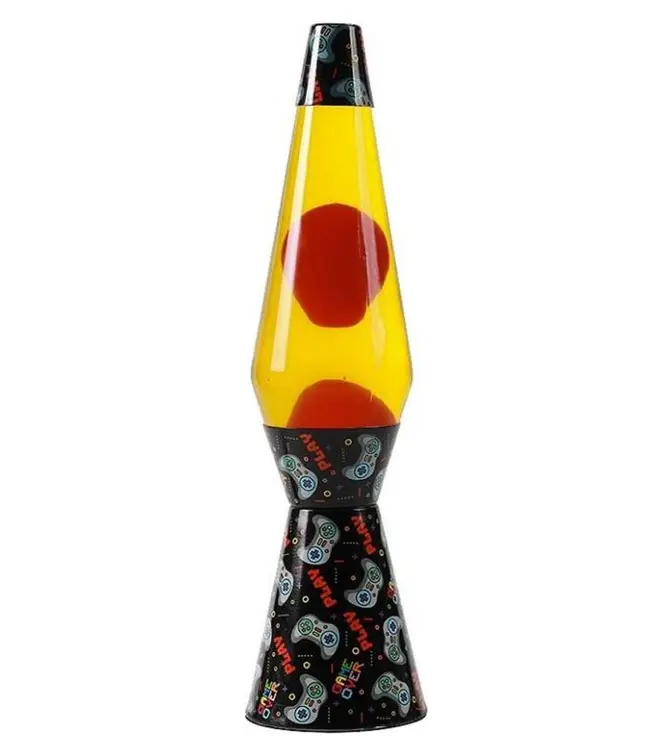 Lampada Lava 36 cm LETS PLAY liquido giallo e cera rossa