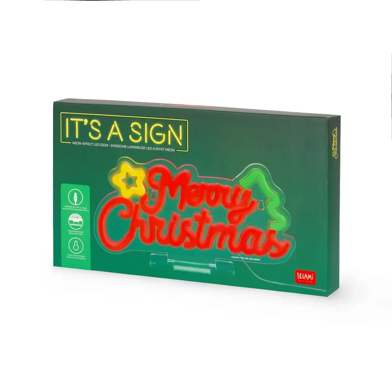 Lampada Led Effetto Neon - Merry Xmas - It's a Sign