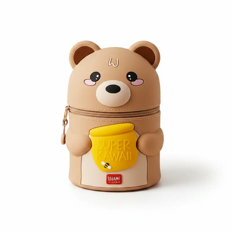 Legami Astuccio Portapenne 2 in 1 XXL Super Kawaii Teddy Bear – Silicone Morbido | Fino a 100 Penne
