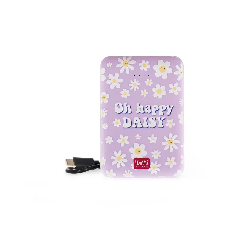 Legami - Power Bank Daisy Supercharge 5000 mAh con USB e Type-C