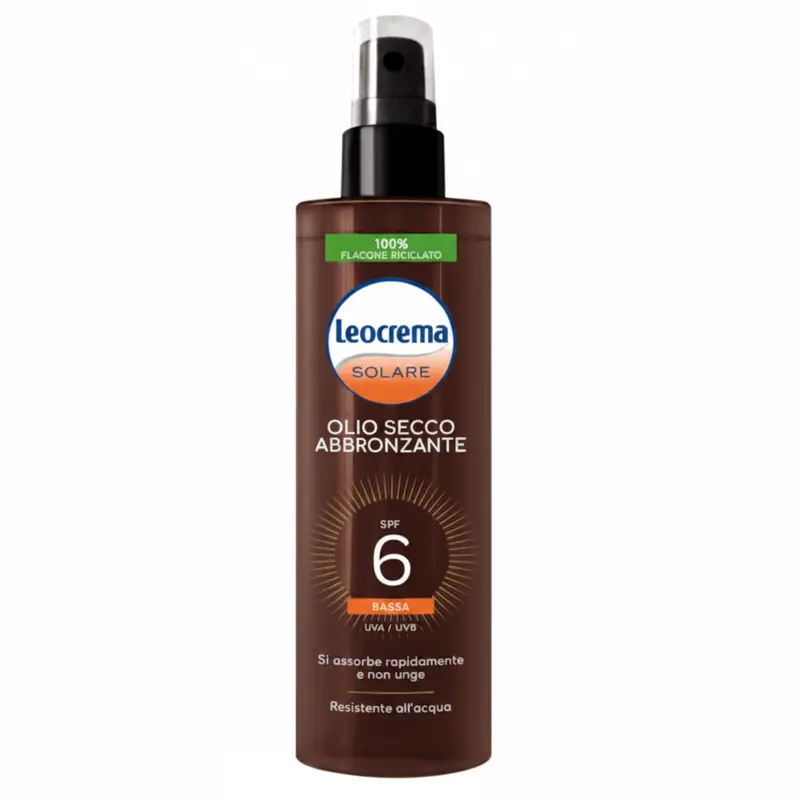 Leocrema Solare Olio Secco Abbronzante SPF 6 - Solari Protezione Corpo 200ml