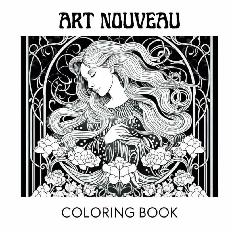 Libro da colorare Art Nouveau per adulti