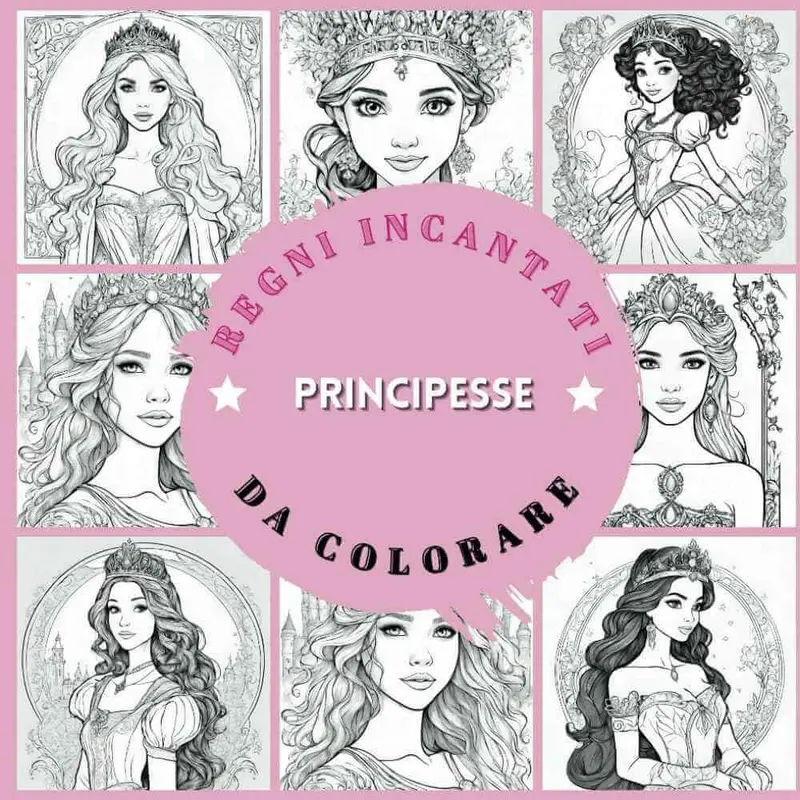 Libro da colorare Principesse per bambine