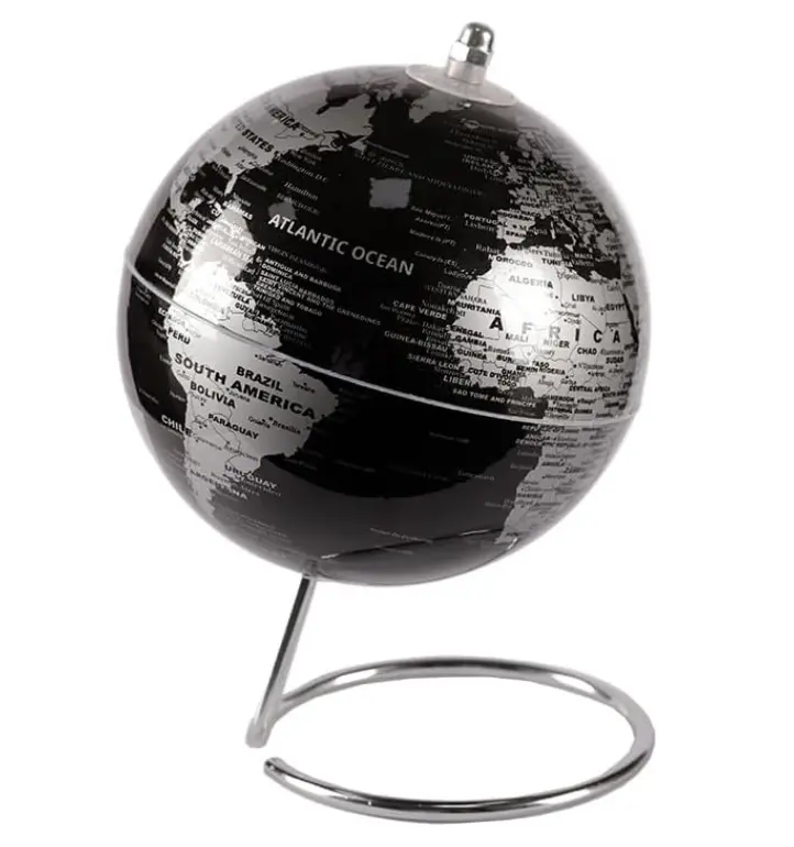 Mappamondo nero e argento