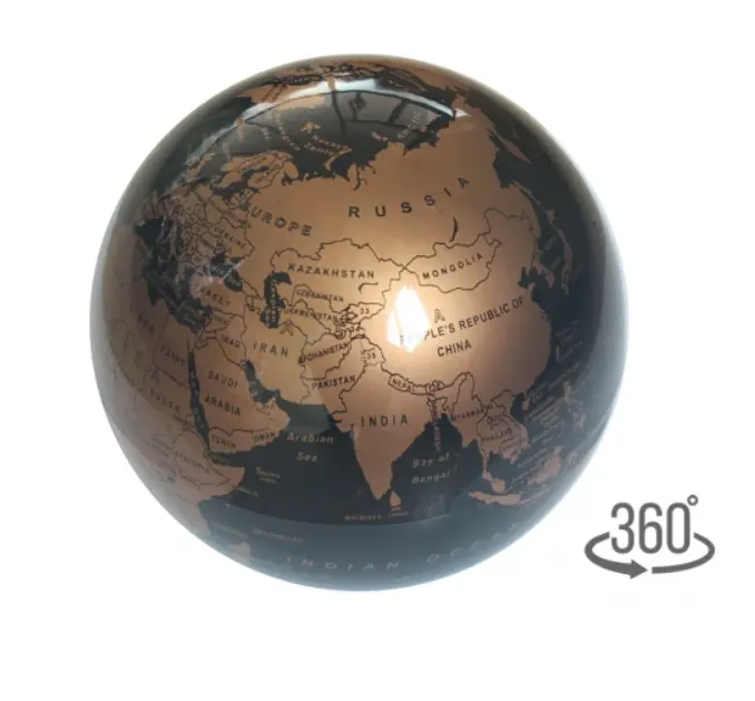 Mappamondo rotante nero e oro
