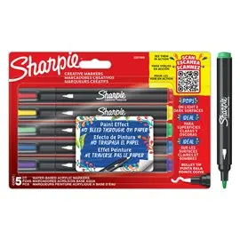 Marker Sharpie Creativi Acrilici a 5 colori Punta Brush