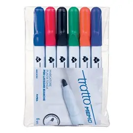 Marker Tratto Memo Punta Tonda 6 colori