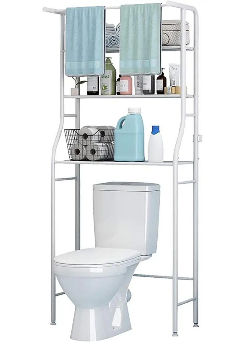 Mensola a 3 ripiani sopra il WC salvaspazio per il bagno, su