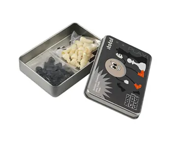 Mini Gioco Scacchi Scatola metallo