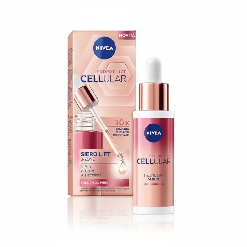 NIVEA Cellular Expert Lift Siero Lift 3-Zone – Cura del Viso, Collo e Decólleté Antietà