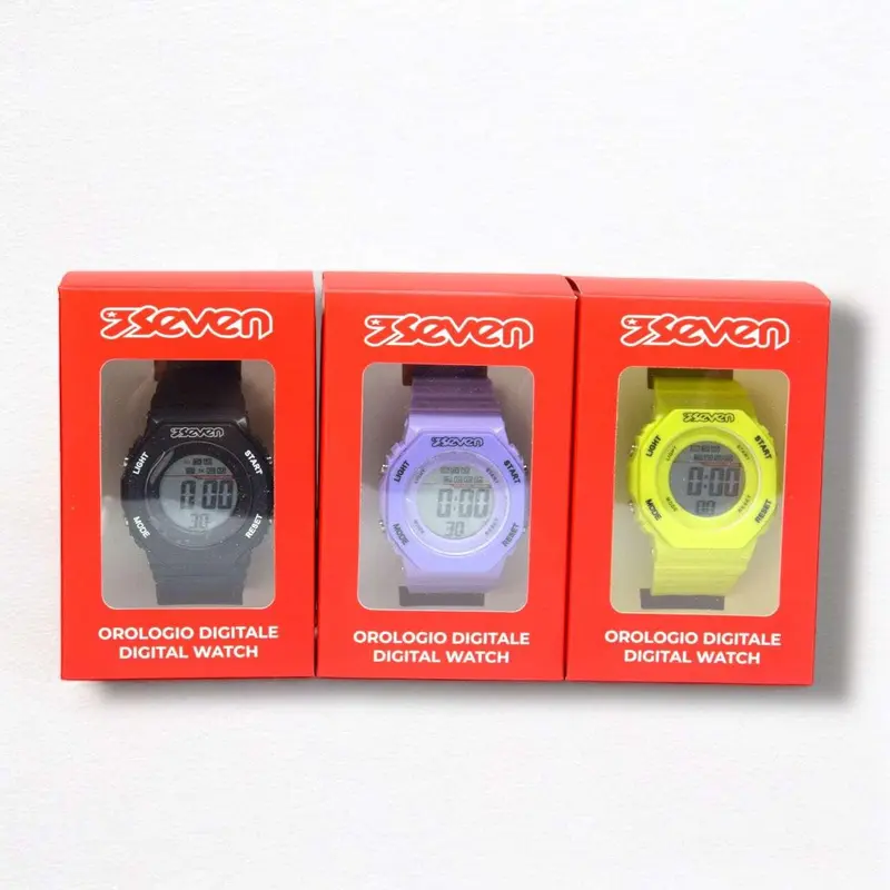 Orologio Digitale SEVEN – Nero, Viola, Giallo
