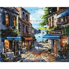 Painting by Numbers 40х50 KHO3652 Restaurants on the coast