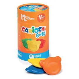 Pastelli a Cera Carioca Baby Teddy Crayons a 12 col.