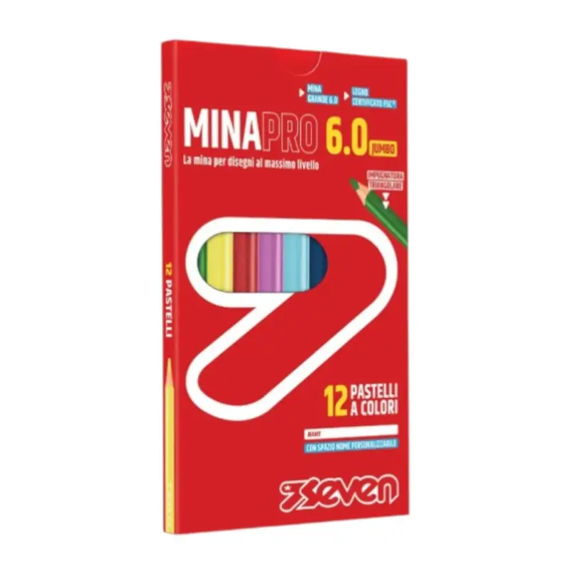 Pastelli colorati Seven Mina Pro 6.0 astuccio 12 pezzi