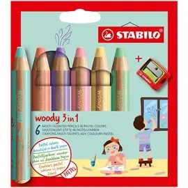 Pastelli Stabilo Woody Pastel a 6 pz. + temp. 880