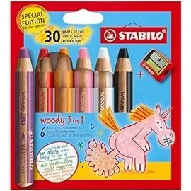 Pastelloni Stabilo Woody 3in1 a 6 colori + temperino