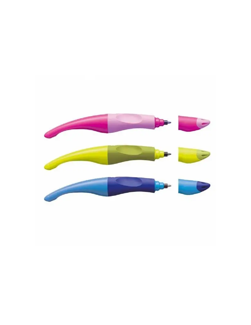 Penna roller ergonomica STABILO blu per mancini B-46834