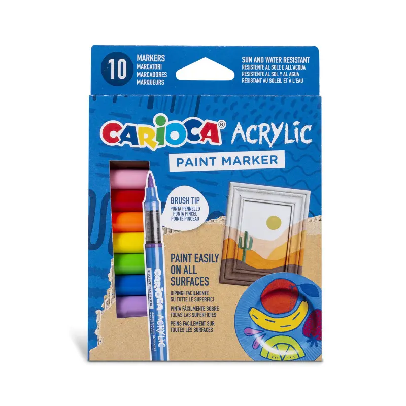 Pennarelli Acrilici Brush Paint Maker 10 pezzi