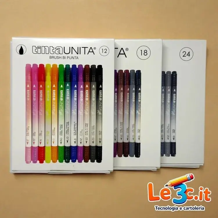 Pennarelli Brush Bi-Punta confezioni da 12, 18, 24