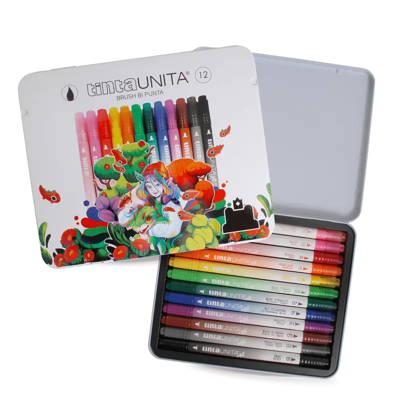 Pennarelli Brush Bi Punta Fraffrog Special Edition – Tinta Unita | Box 12 pz
